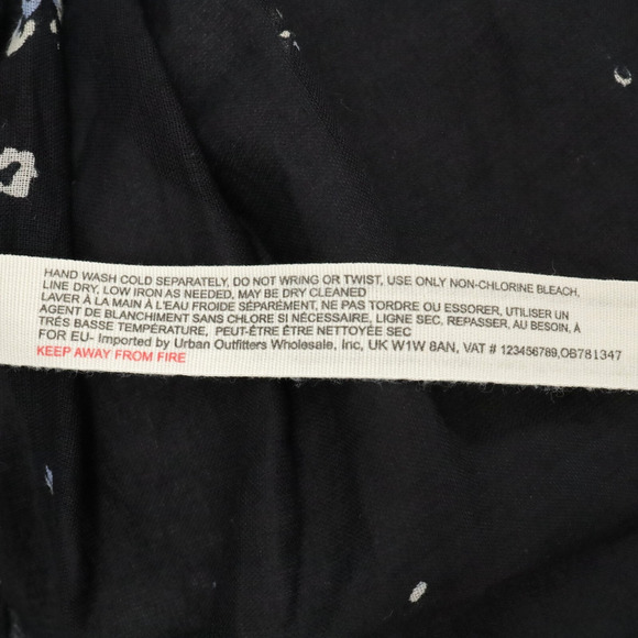 Intimately Free People Top Womens Small Black Floral Babydoll Blouse All Cotton - Picture 9 of 13